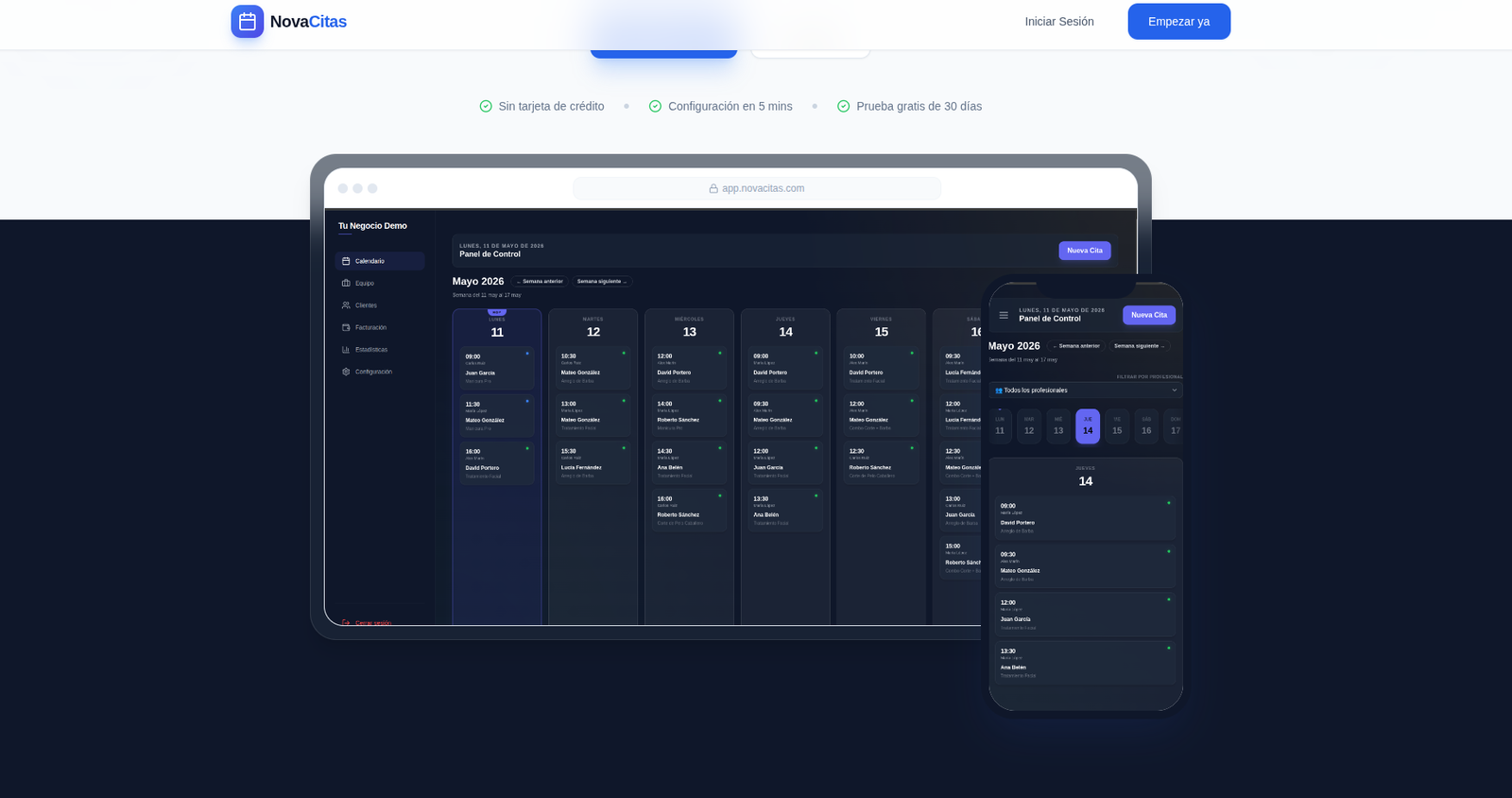 NovaCitas SaaS Preview
